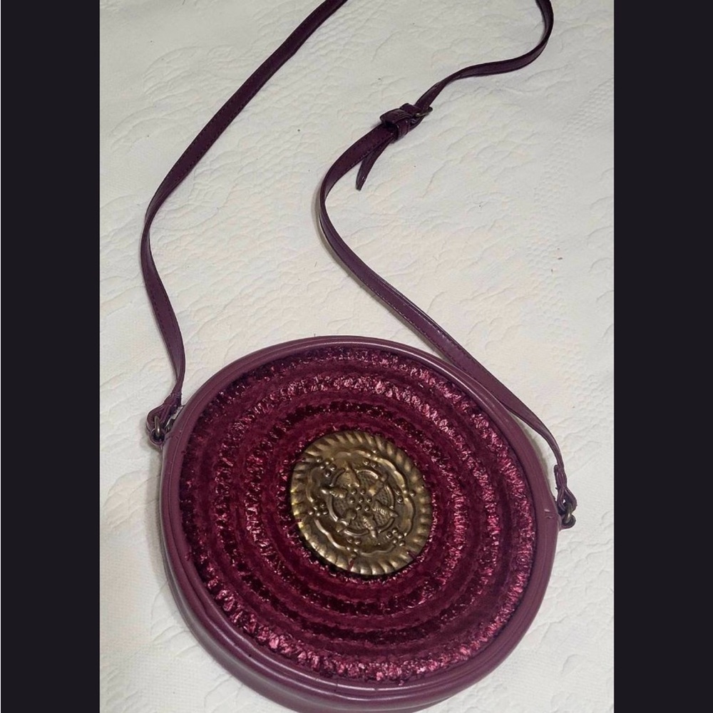 Free People Purple/Pink Round Crossbody Bag